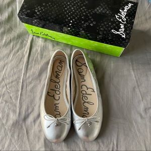 NWT Sam Edelman Felicia Ballet Flats Silver 7